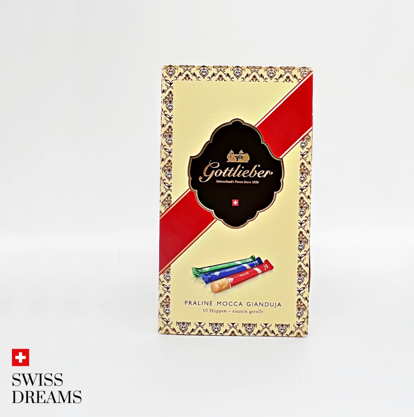 Hüppen Praline & Gianduja Wafers Rolls | Swiss Dreams